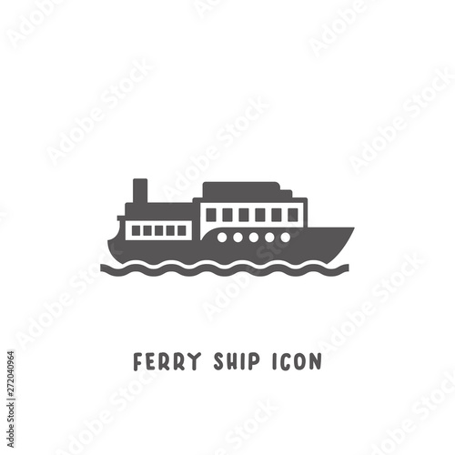 Ferry ship icon simple flat style vector illustration.