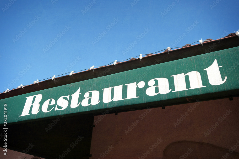 Fototapeta premium Aged and worn restaurant sign