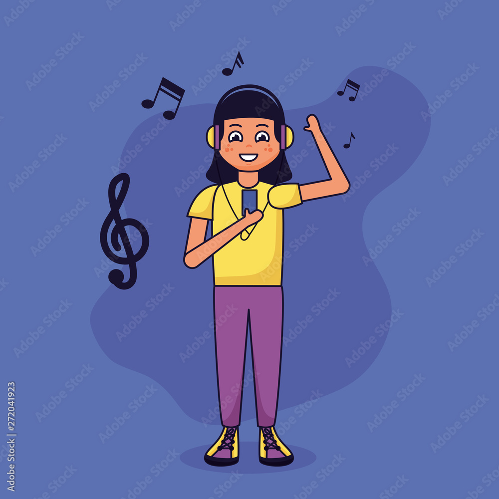 Fototapeta premium people listening music