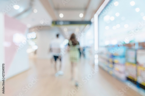 abstract blur image background of mall and display prodduct shelf