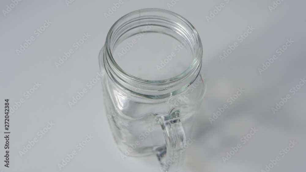Empty transparent drinking jar Empty transparent drinking jar