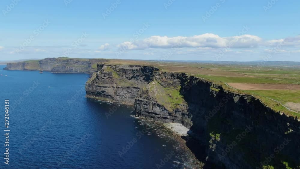 Flight along the famous Cliffs of Moher in Ireland - travel photography Flight along the famous Cliffs of Moher in Ireland - travel photography