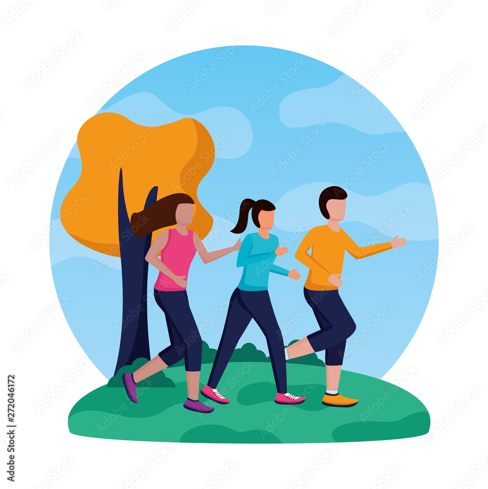 people running activity