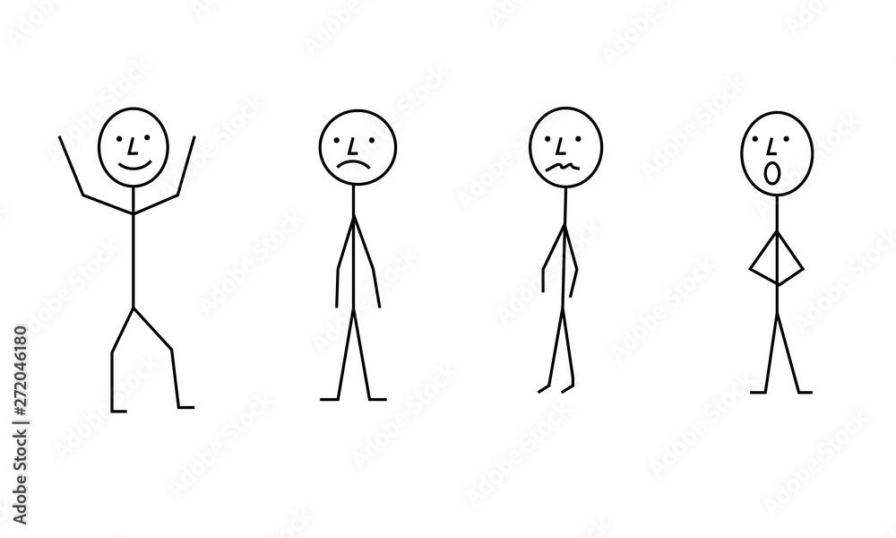 Set of people icons. Set of different stick figures Set of people icons. Set of different stick figures