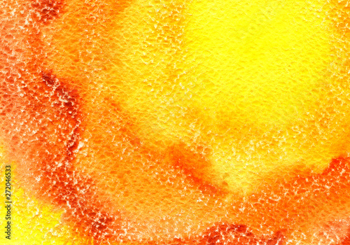 Watercolor background, drawing by hand with the image of orange spots with a gradient. For design of backgrounds, covers, packages, scrapbooking, wallpapers, cards