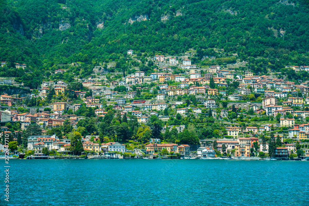 View of beautiful lake , Como lake , Italy