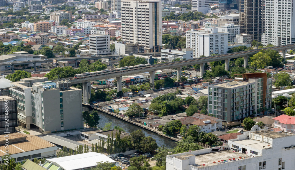 Naklejka premium widok panoramy Krajobraz miasta Bangkoku