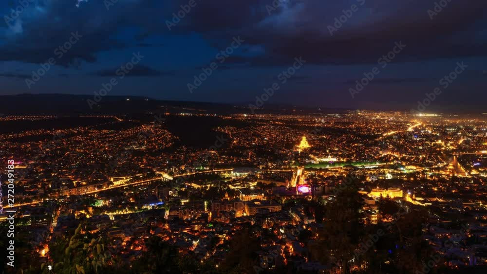 time-lapse photography of Tbilisi from the observation deck time-lapse photography of Tbilisi from the observation deck
