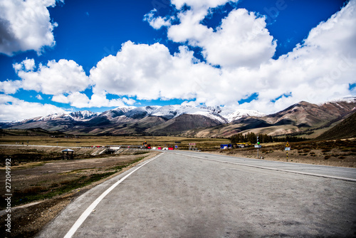Beautiful Altai road in spring