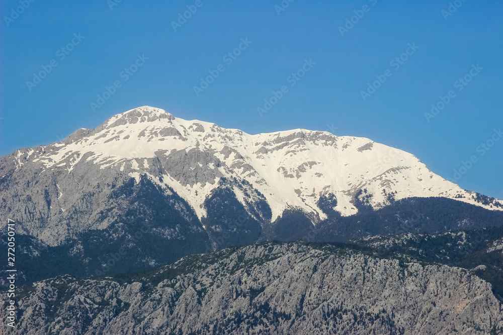 Peak of taurus mountains in Kemer (Turkey) in spring