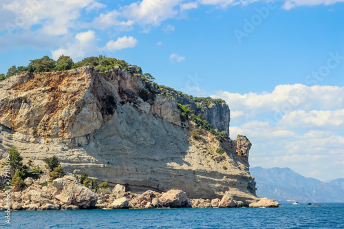 Turkey, Kemer, rock off the Mediterranean coast