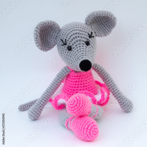 Amigurumi toys and dolls together to have fun together a rat, mice, bear cub, fox, cat od.