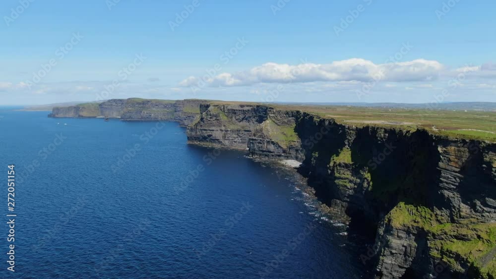 Aerial view over the famous Cliffs of Moher in Ireland - travel photography Aerial view over the famous Cliffs of Moher in Ireland - travel photography
