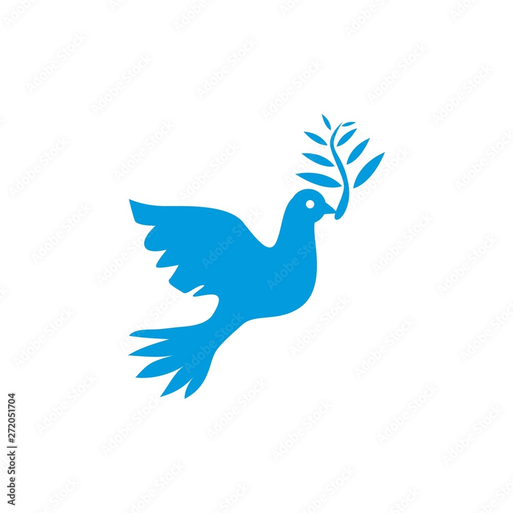 Fototapeta premium Dove vector. Isolated blue icon