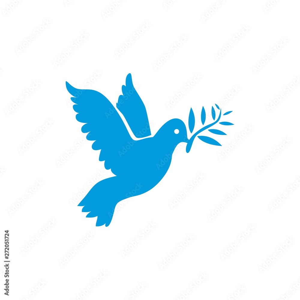 Dove vector. Isolated blue icon Dove vector. Isolated blue icon