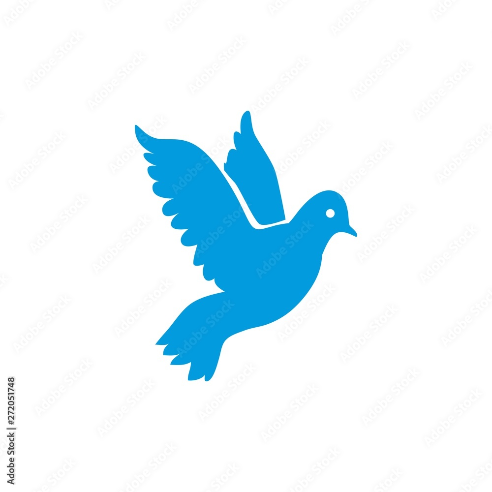 Dove vector. Isolated blue icon Dove vector. Isolated blue icon
