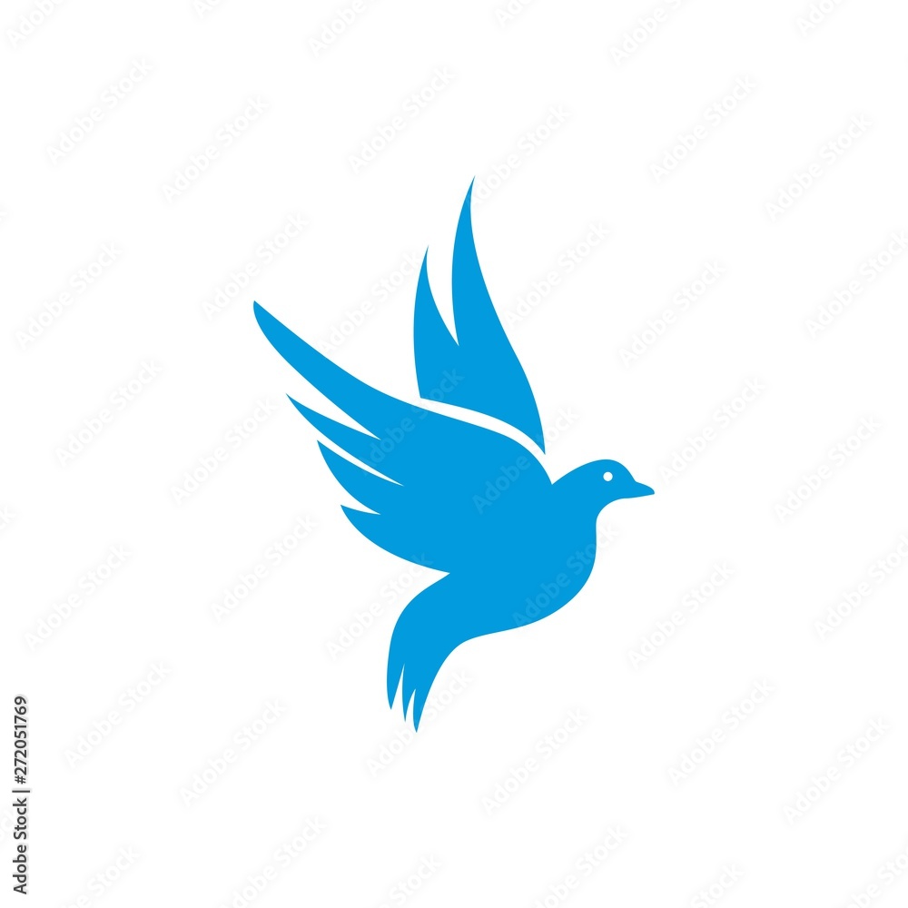 Fototapeta premium Dove vector. Isolated blue icon