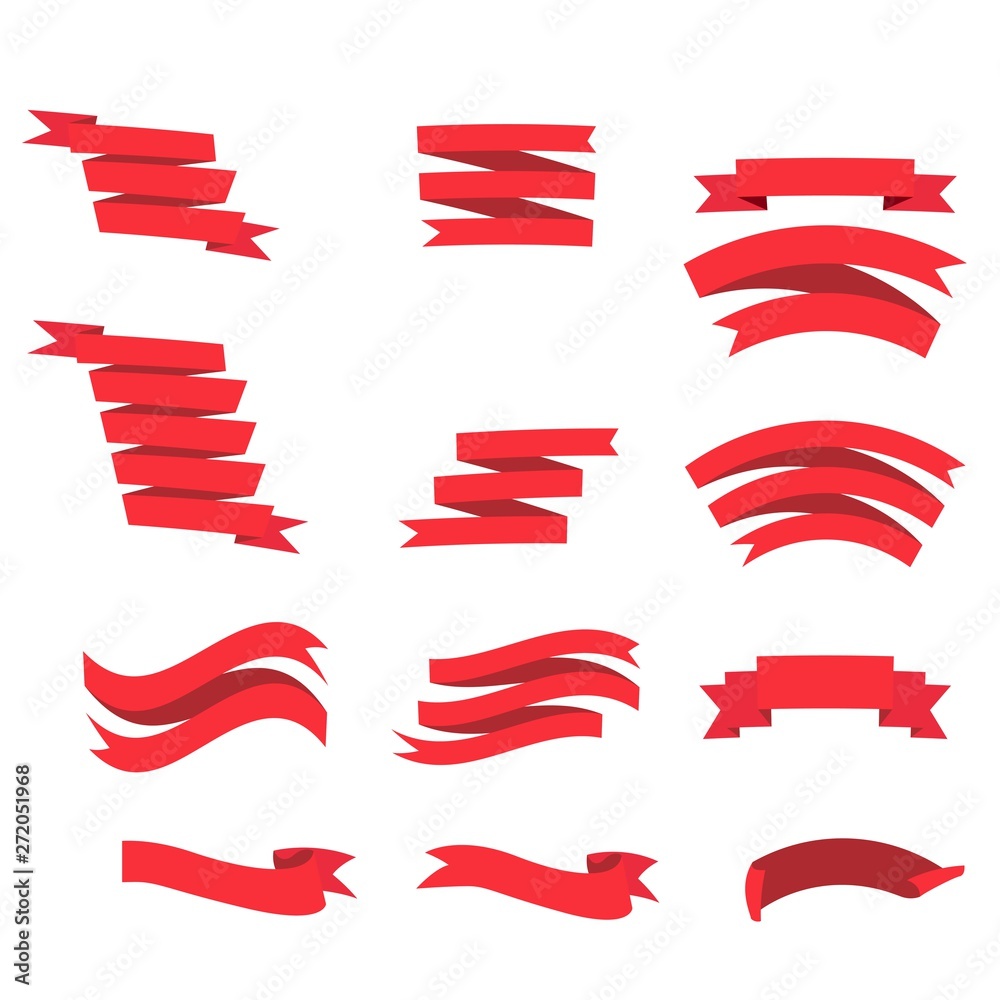 custom made wallpaper toronto digitalRed ribbons set. design elements isolated on white background. - Vector