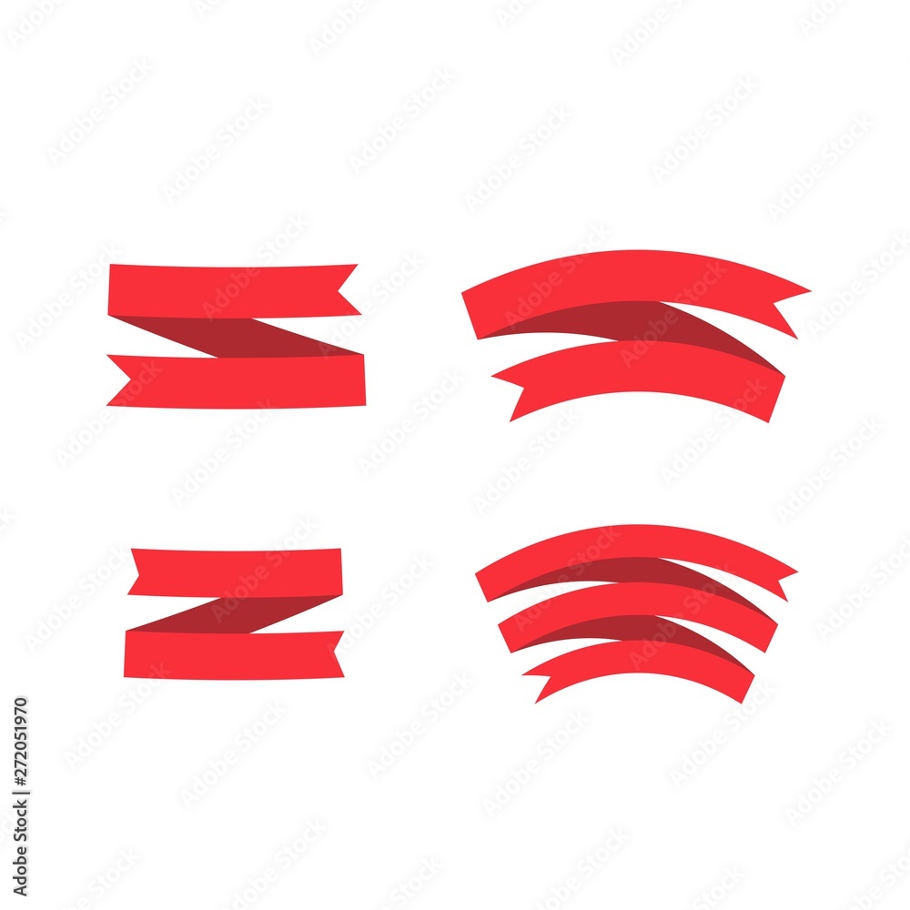 custom made wallpaper toronto digitalRed ribbons set. design elements isolated on white background. - Vector