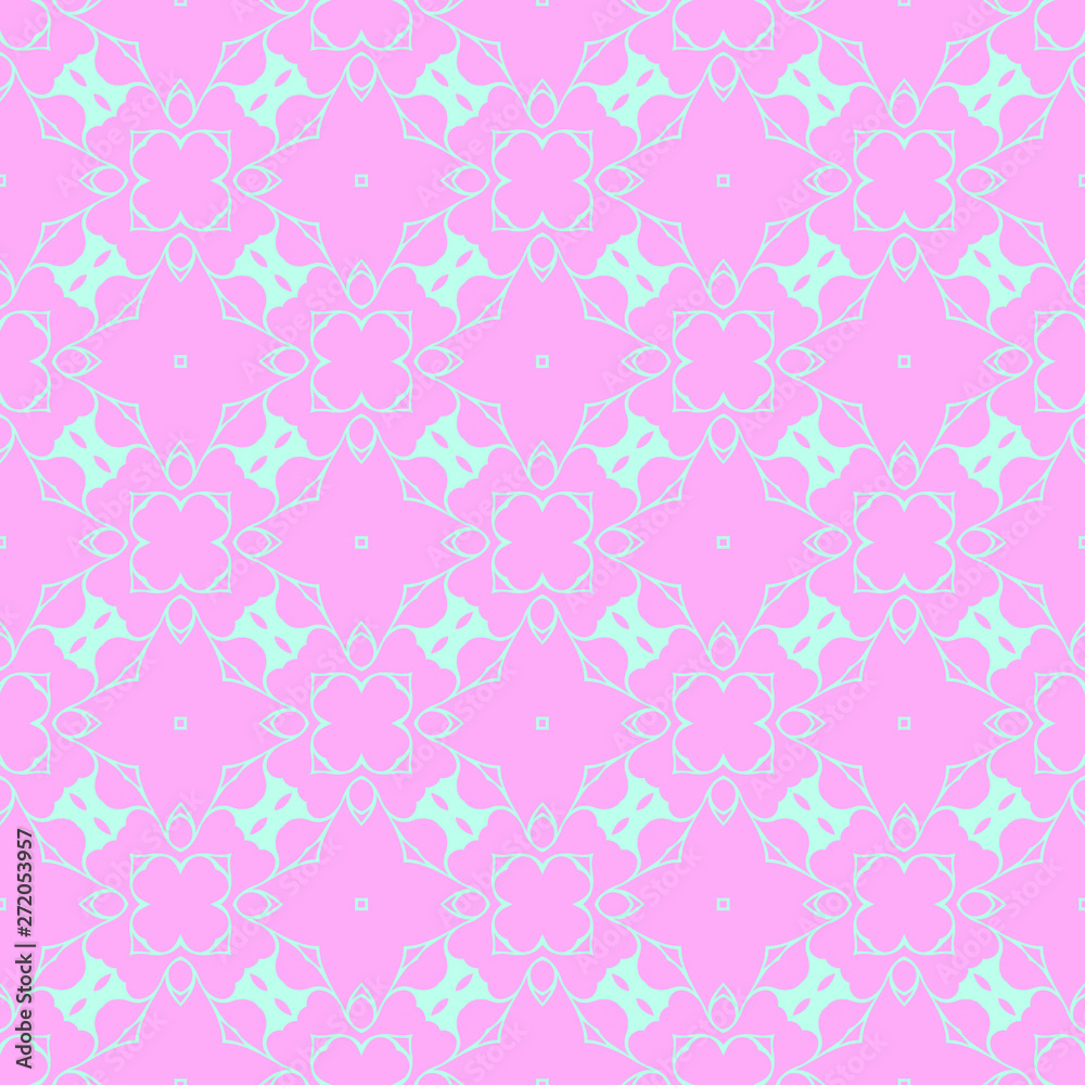 Pink and blue beauty flat pattern