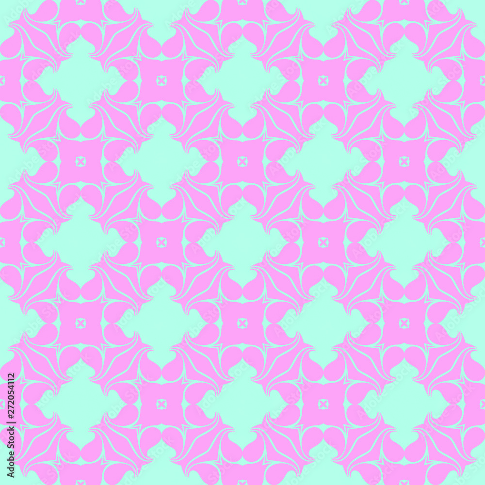 Pink and blue beauty flat pattern