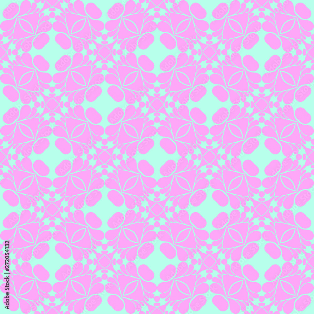 Pink and blue beauty flat pattern