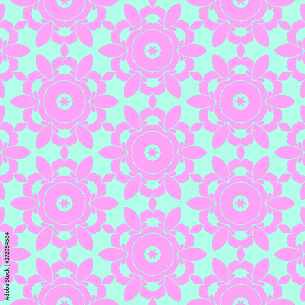 Pastel beauty pattern with floral elements