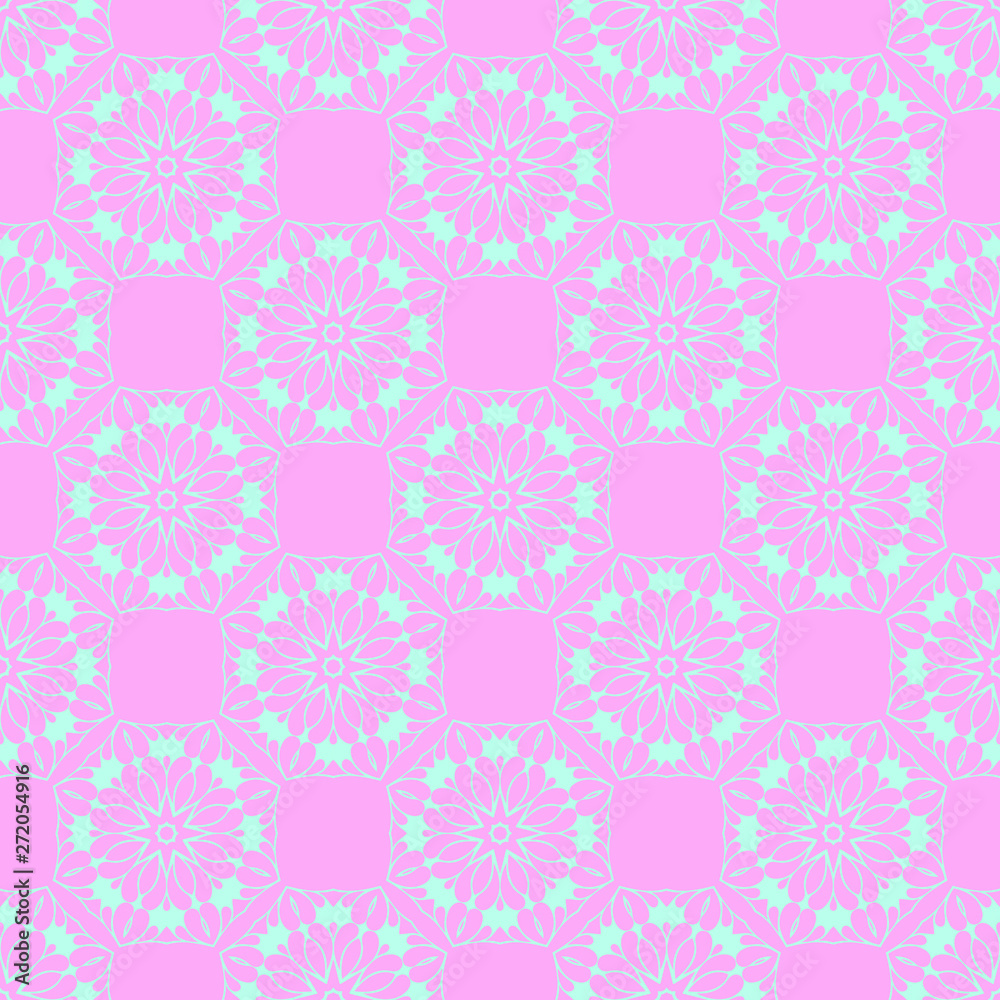 Pastel beauty pattern with floral elements