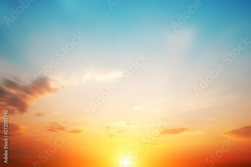 Sunset cloud sky blurred during morning open view out windows beautiful summer spring and peaceful nature background.