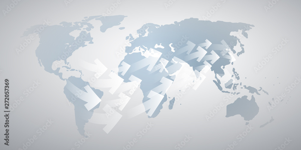Global Networks and Trading Design with Arrows and World Map - Vector Template for Your Business Global Networks and Trading Design with Arrows and World Map - Vector Template for Your Business