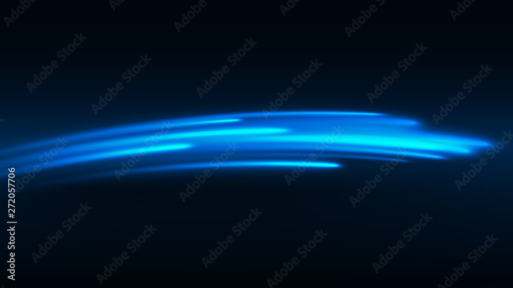 Blue sparkling curved flash stream Blue sparkling curved flash stream