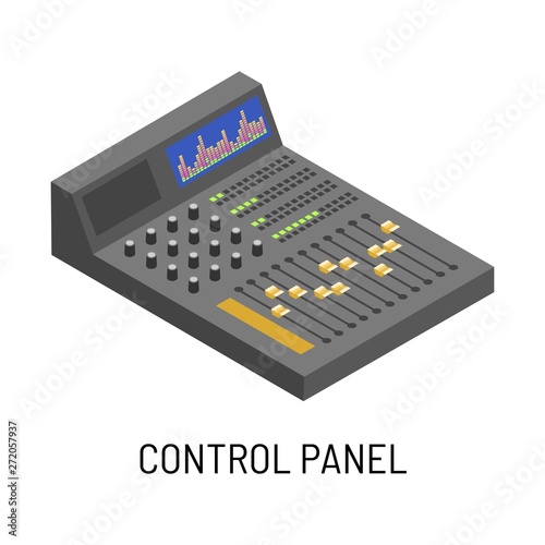 Control panel music record studio equipment isolated object