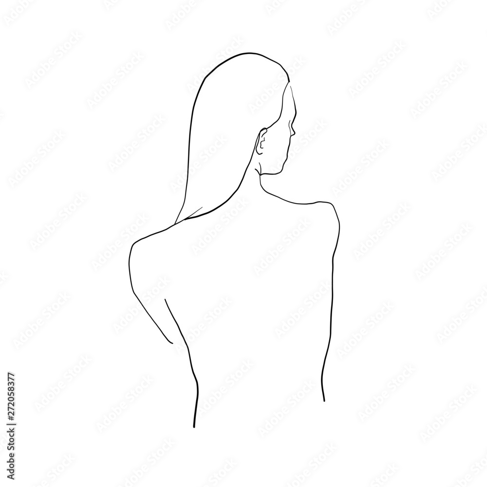 Beautiful Woman Face Hand Drawn Vector Illustration Sketch