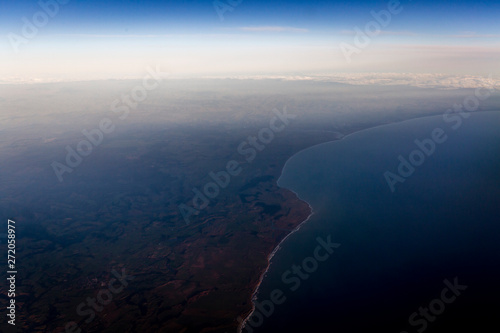 Flying above North Island, New Zealand