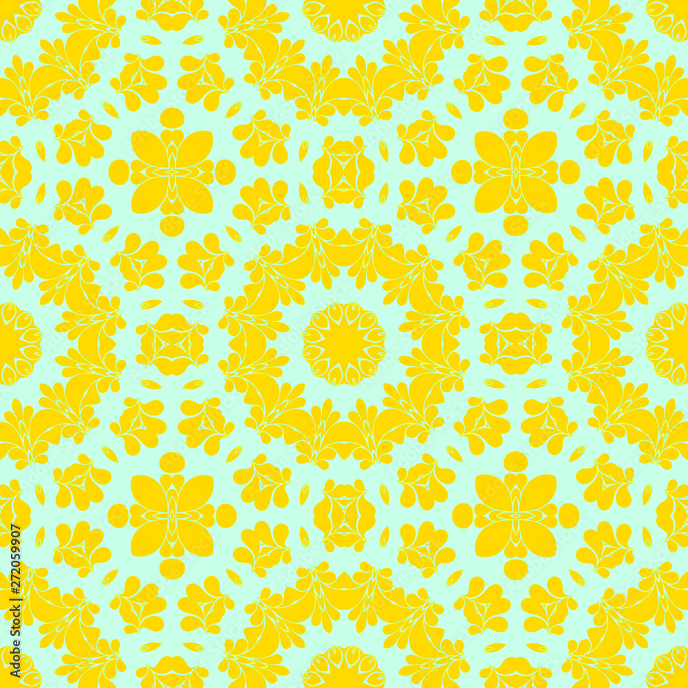 Yellow pattern with floral ornament Yellow pattern with floral ornament