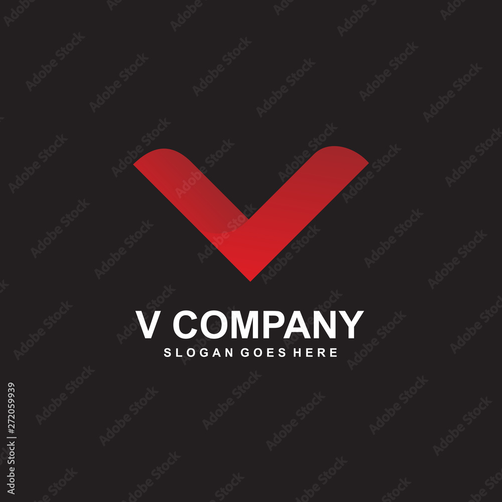 V letter logo design vector template