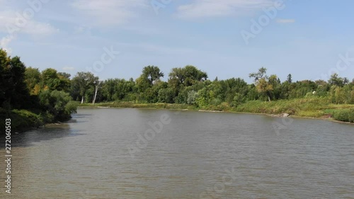 Wallpaper Mural Drone flying over River in North Dakota, spring time Torontodigital.ca