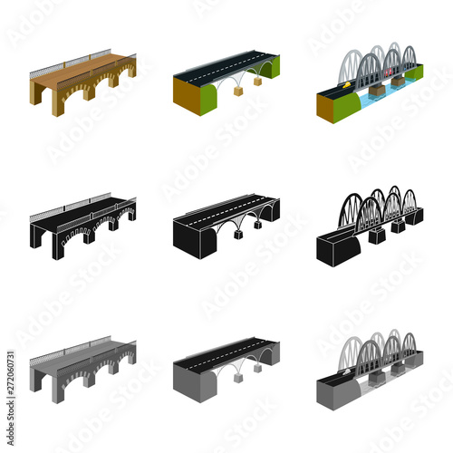 Vector design of connection and design sign. Collection of connection and side vector icon for stock.