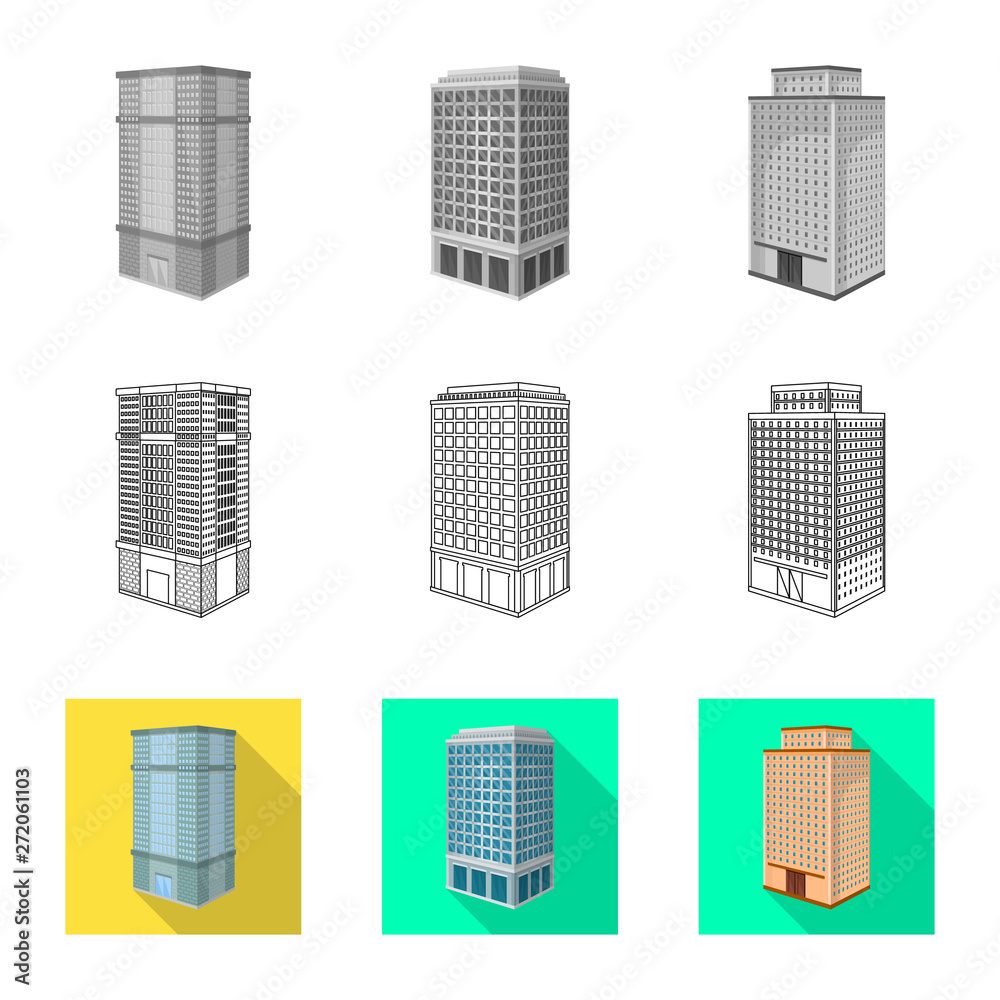 Vector illustration of construction and building sign. Collection of construction and estate stock symbol for web.