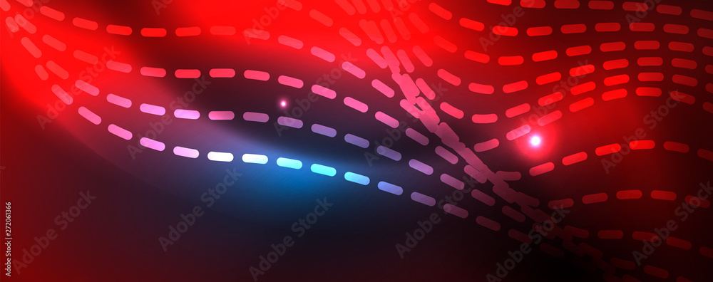 Smooth wave lines on blue neon color light background. Glowing abstract wave on dark, shiny motion, magic space light Smooth wave lines on blue neon color light background. Glowing abstract wave on dark, shiny motion, magic space light