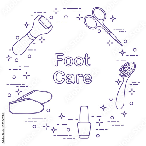 Tools for pedicure. Personal care. photo