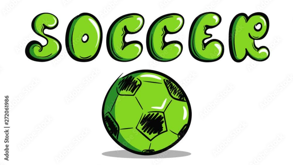 Green soccerball and soccer word Green soccerball and soccer word