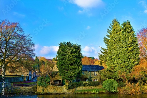 Autumnal glow in Ashford on the Water, Derbyshire photo