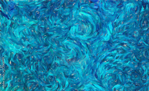 Abstract impressionism background painting in Vincent Van Gogh style. Interio...