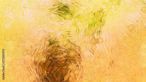 Abstract impressionism background painting in Vincent Van Gogh style. Interior wall art decor print. Colorful creative texture with watercolor splashes and oil elements. Digital contemporary design.