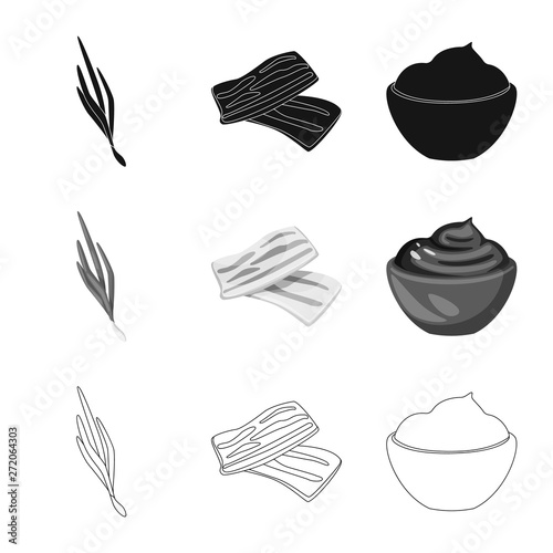 Isolated object of taste and product sign. Collection of taste and cooking stock vector illustration.