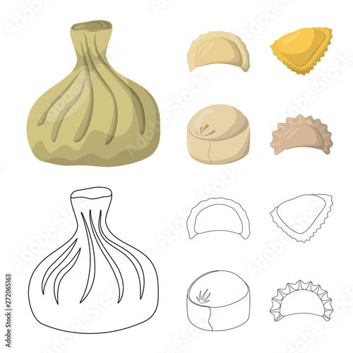 Vector illustration of products  and cooking symbol. Set of products  and appetizer stock vector illustration.