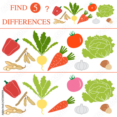 Find 5 differences.Educational games for children.