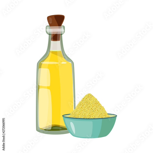 Vector illustration of sesame and seed sign. Collection of sesame and food vector icon for stock.