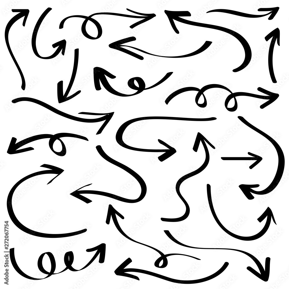 Illustration of Grunge Sketch Handmade.Vector Arrow Set. Illustration of Grunge Sketch Handmade.Vector Arrow Set.